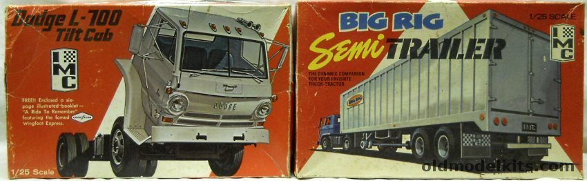 IMC 1/25 Dodge L-700 Tilt Cab Semi Truck and Big Rig Trailer, 118-300 plastic model kit